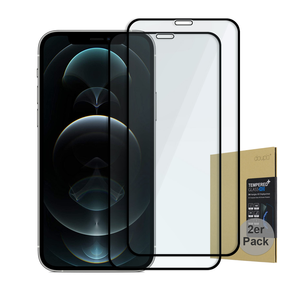 ULTRA Slim Case iPhone 12/PRO 6,1" Custodia Protettiva Cover Nero Carbon Look Pellicola